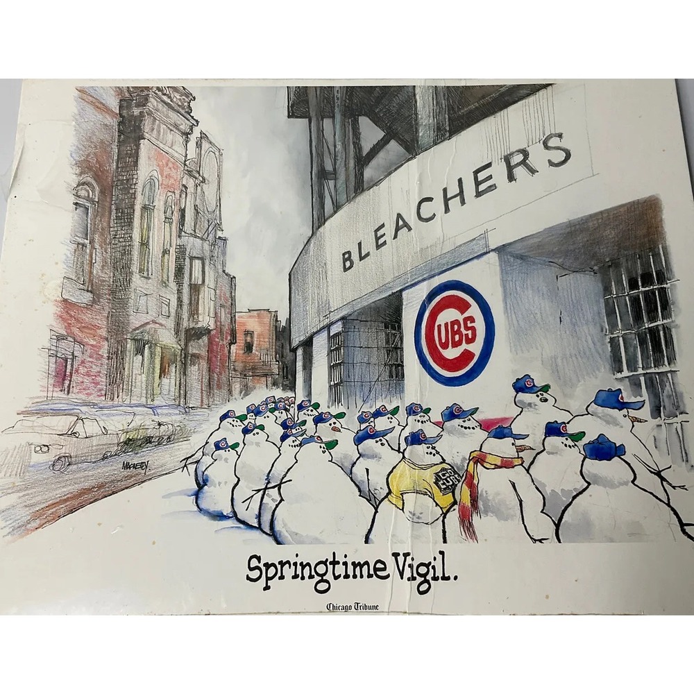 Jeff MacNelly print Art springtime vigil‎ Chicago cubs tribune 1985